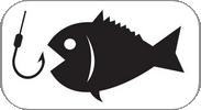 Illustration poisson près d'un hameçon
